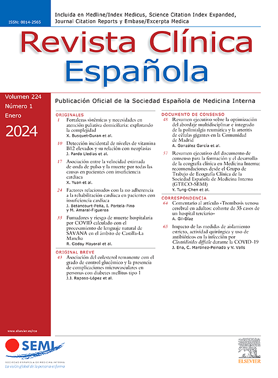 Go to journal home page - Revista Clínica Española